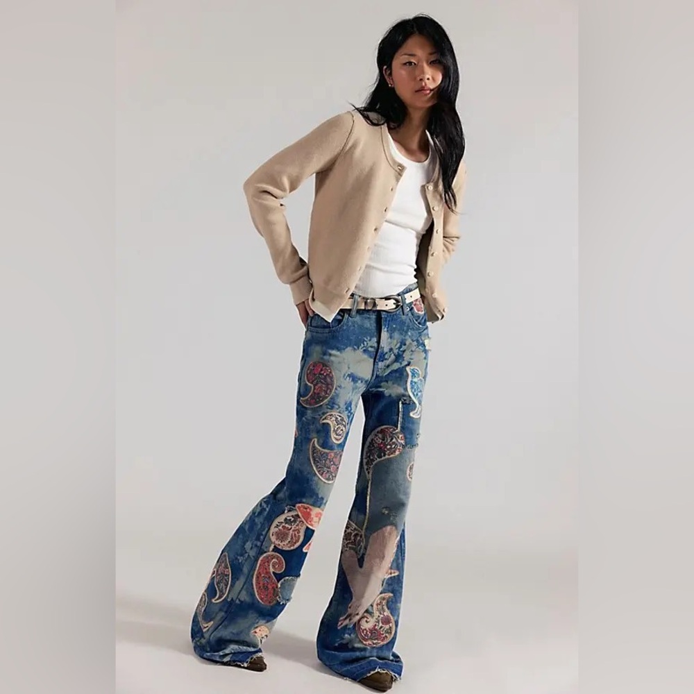 NWT We The Free Flying High Patched Jeans ~Free Bird~ - Picture 4 of 6